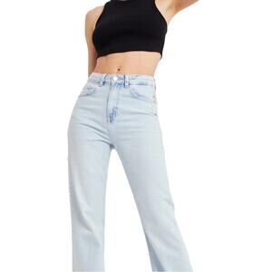 Because Of Alice BOA Wide Leg High Rise Waist Mom Jeans Size Large USA 12-14